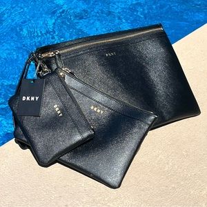 DKNY Handbag Pouch Clutch Wallet Purse Wristlet Set of 3